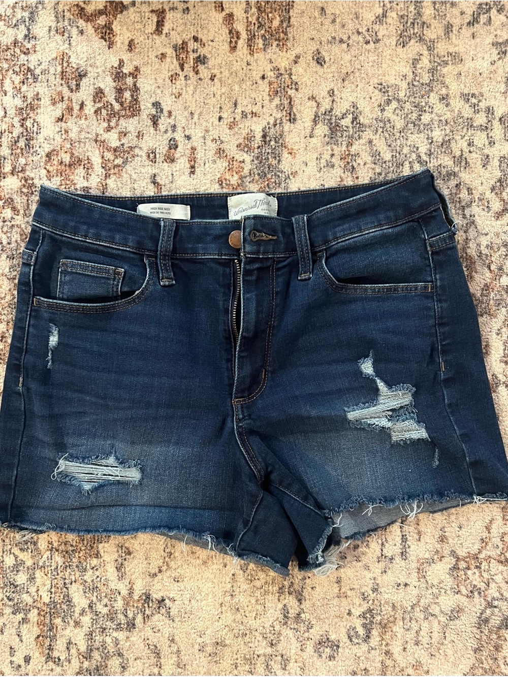 Universal Thread Dark Wash Distressed Denim Shorts - Women